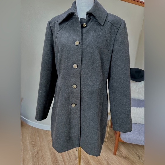 Jessica Simpson Jackets & Blazers - Jessica Simpson Dark Grey Lined Military Mid length Coat